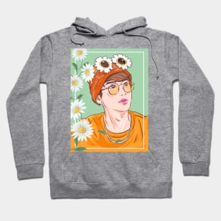 Seunnie in orange with flower frame Hoodie